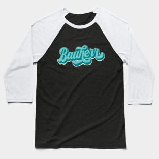 Bauherr retro Schriftzug Hausbau Baseball T-Shirt